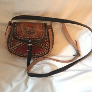 Handmade leather crossbody bag